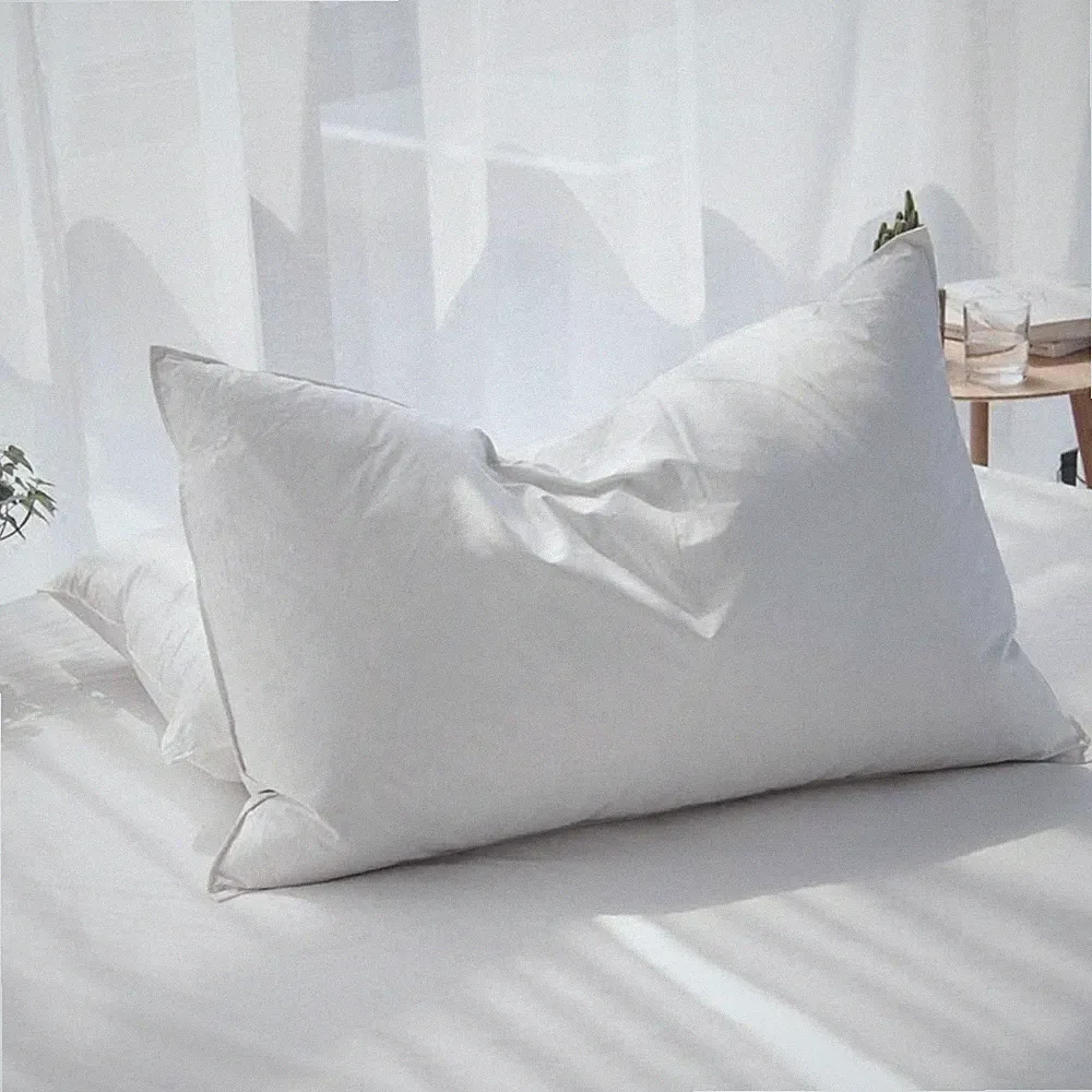 20"x30" Queen Goose Down Feather Bed Pillow Soft 100% Cotton Cover Hotel Quality