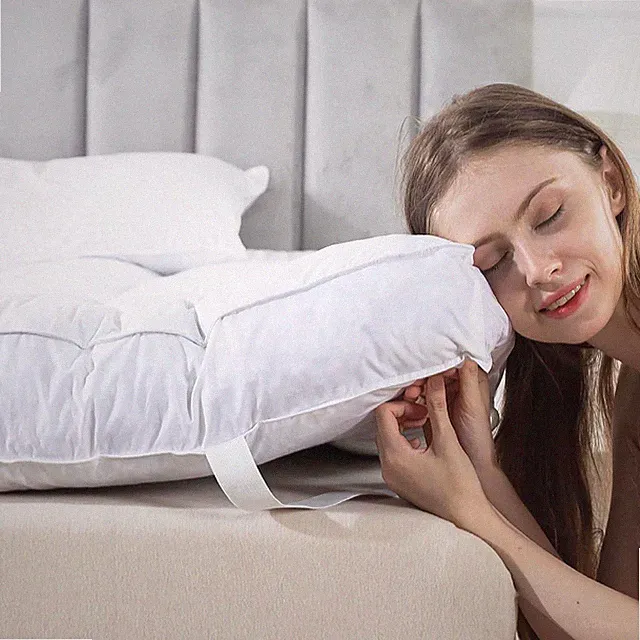 5" Duck Feather & Memory Foam Mattress Topper, Queen Size, 60x80 Inches