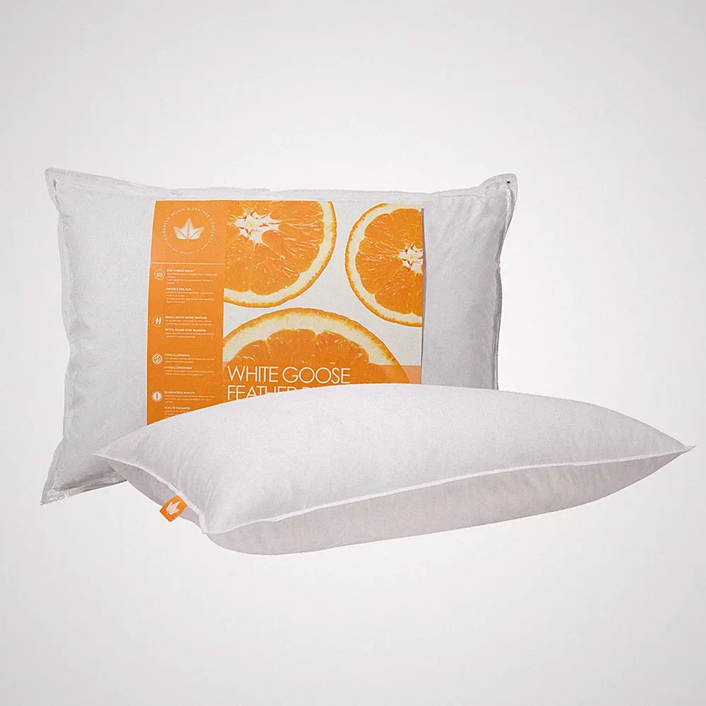 Canadian Down & Feather Co - White Goose Feather Pillow - 100% Cotton