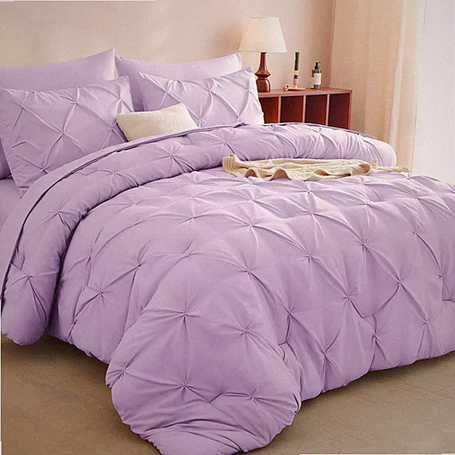 CozyLux King Size Comforter Set Lavender, 7 Pieces Bed in A King, Lavender