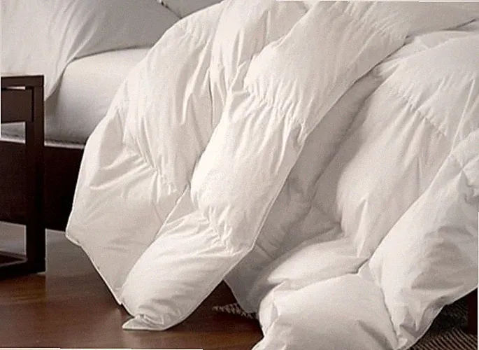 Goose Down Comforter, 100% Egyptian Cotton White (Size: Palatial King 120 x 98)
