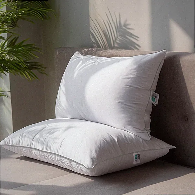 Goose Down Feather King Pillows Set of 2, Luxury Hotel Quality Pillow, Allerg...