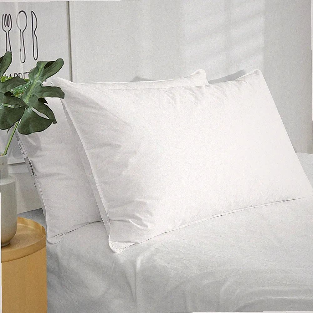 HOTEL Quality 2 Pack White Goose Down Feather Bed Pillows Queen or King Pillow