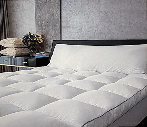 Mattress Topper Queen Cooling Plush Pillow Top Mattress Pad Feather Bed Topper