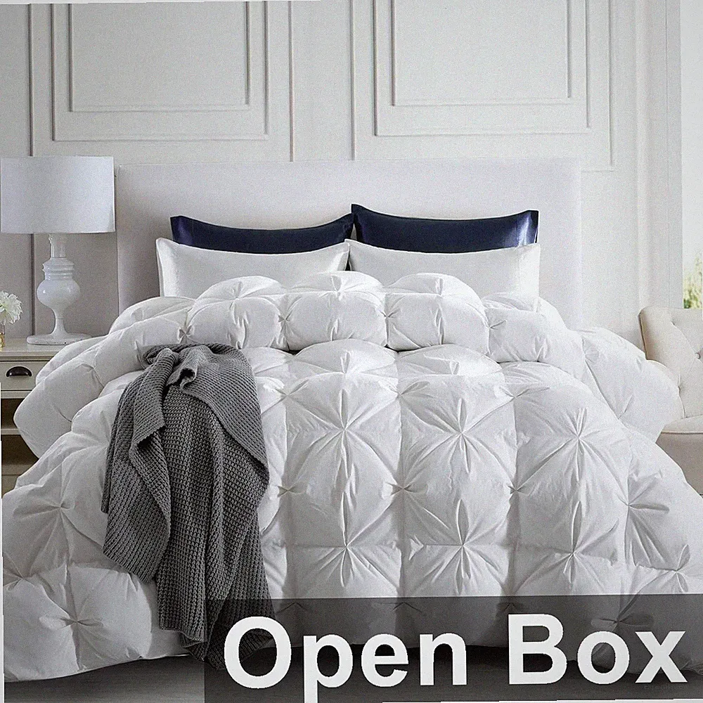 puredown 3 Piece Goose Down Comforter Bedding Set, King Size, White