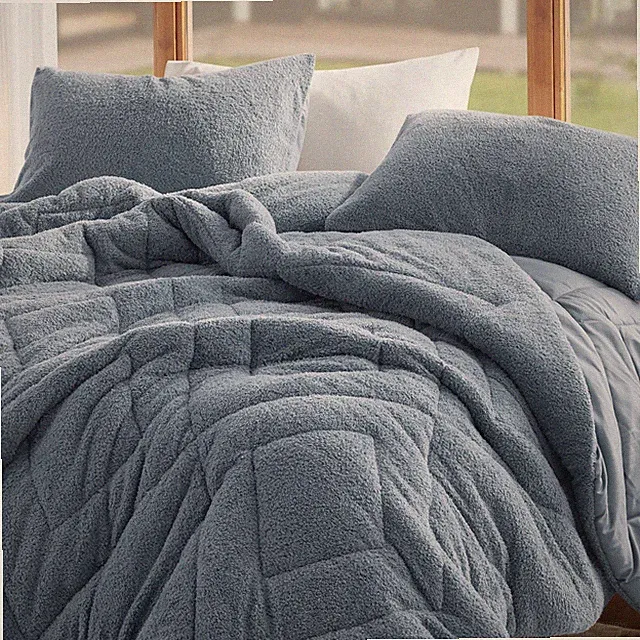 Queen Comforter Set Reversible Feather-Soft Plush Comforters for Queen Size B...